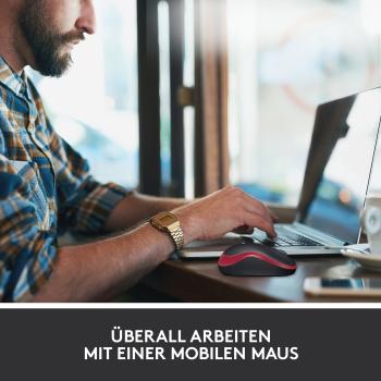 Logitech M185 Wireless Maus Rot – Optisch 1000 DPI USB beidhändig